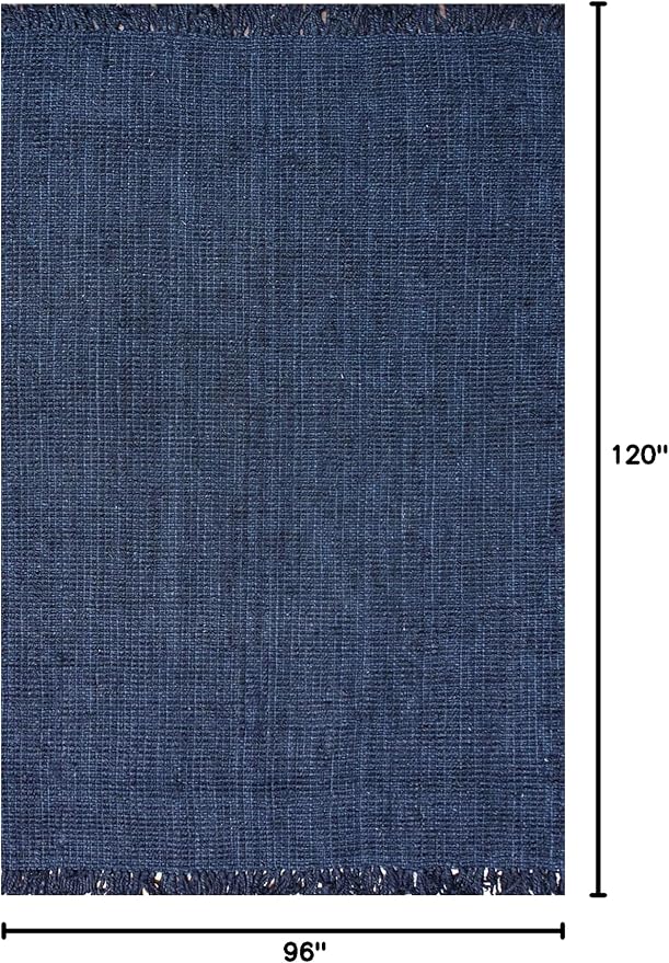 nuLOOM Daniela Navy Solid Flatweave Area Rug, 8' x 10'