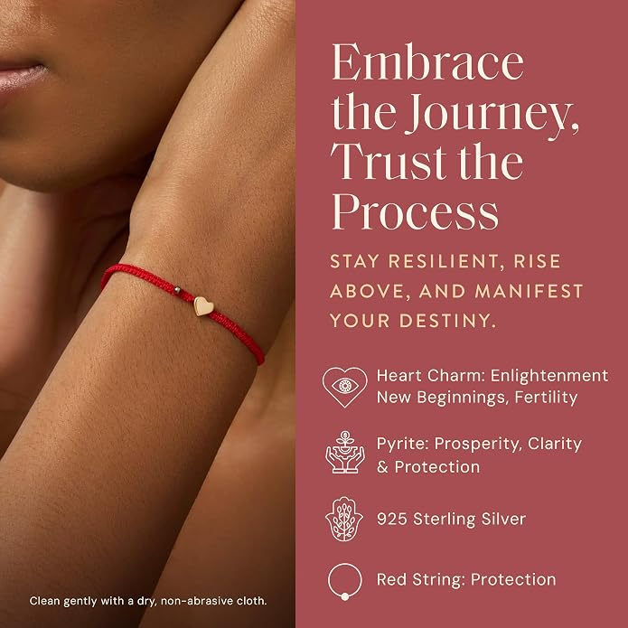 KARMA AND LUCK Adjustable Red String Bracelet, 18K Charm for Women, Handmade in Bali for Luck & Success