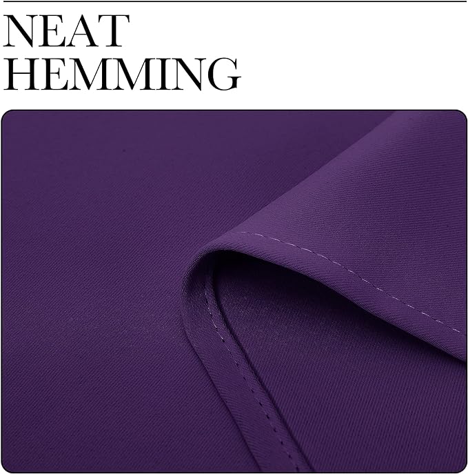 NICETOWN RV Blackout Curtains for Camper Windows, Royal Purple, 34" x 36", Set of 2, Kitchen Curtains, Short Blackout Drapes, Thermal Insulated Rod Pocket Window Treatment Draperies for Nursery