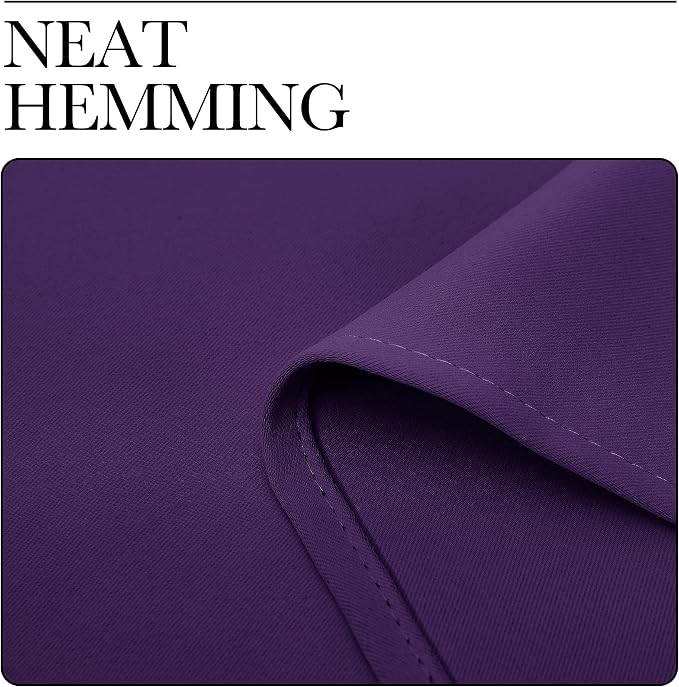 NICETOWN Kitchen Curtains, Short Blackout Curtains & Drapes, Home Decoration Window Treatment Cafe Curtain Panels with Rod Pocket (Royal Purple, 42-inch Wide x 54-inch Long, 2 Panels)