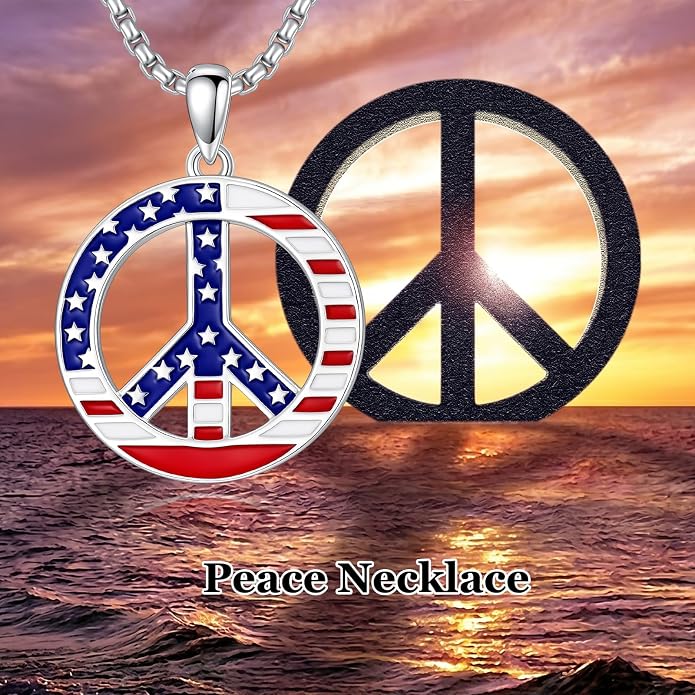 S925 Sterling Silver Poseidon Trident/Peace Sign/Coexist Peace Symbol/Pirate/Arrowhead/Flower of Life/Thor's Hammer Jewelry Necklace Gifts for Women Men