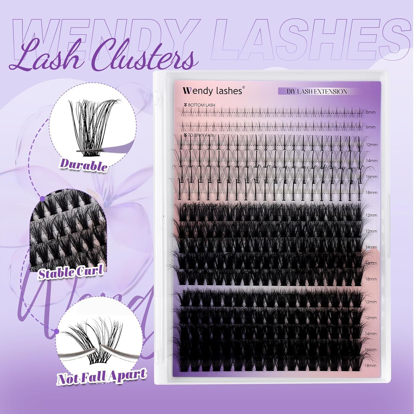 Lash Clusters With Bottom Lashes 60/80D C/D Curl 12-18mm Multi-types Individual Clusters Eyelash Extensions, Spike, Wispy Lash clusters(60/80D-3D)