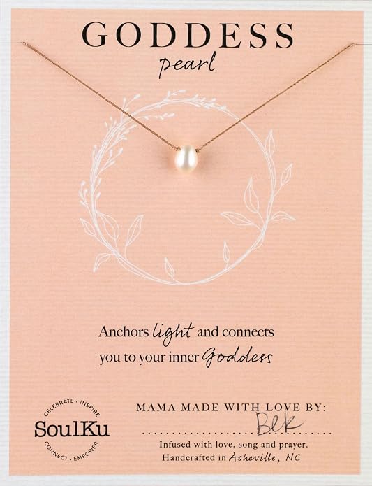 SOULKU Handcrafted Necklace, Empowerment Jewelry With Healing Crystal, Inspirational Jewelry For Women, Mom & Sister Gifts, 2" Extender With Lobster Clasp, 16" Nylon Cord