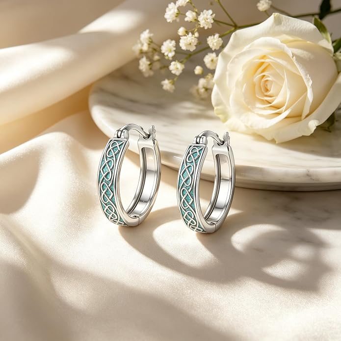 Opal/Turquoise Huggie Earrings 925 Sterling Silver Opal/Turquoise Small Animal Huggie Hoop Earrings Animal Huggies Earring Jewelry Gifts for Women Mom Her