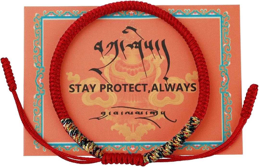 Authentic blessed Tibetan monks handmade Dorje Knot protection bracelet for women and men with a talisman