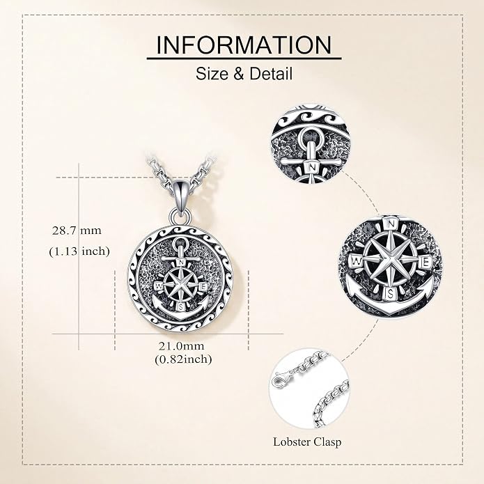 Lion/Anchor/Yggdrasil/Empty Tomb Pendant Necklace Stainless Steel 22+2 Chain Jewelry For Men Father Women Unisex