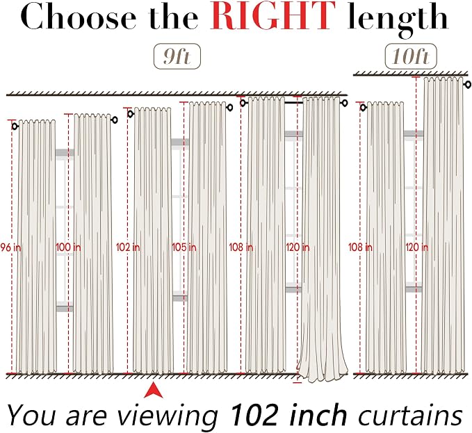 XTMYI Back Tab/Hook Belt Linen Cotton Sheer Curtains for Bedroom White 2 Panels,70 Inch Wide,102 Inch Length