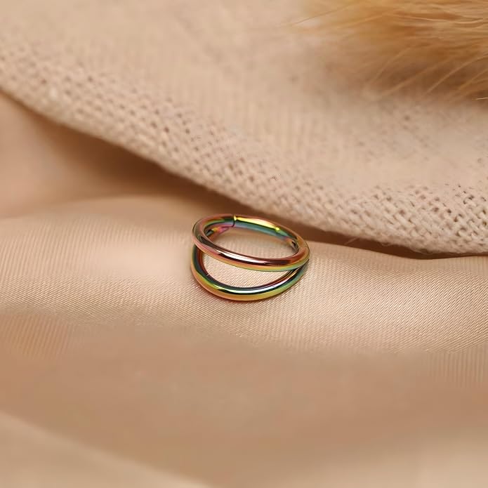 316L Surgical Steel Septum Clicker Ring Nose Ring Hoop Sleeper Hoop Earring Helix Rook Conch Cartilage Daith Tragus Earrings Lobe Nose Piercing Jewelry for Women