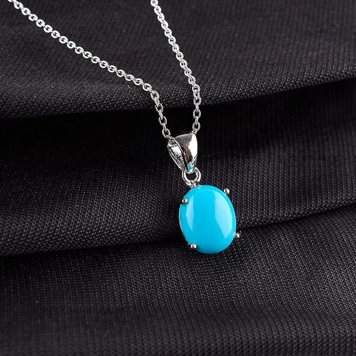 Natural Gemstone Pendant Necklace for Women Handmade Birthstone Healing Crystal Jewelry Chain 20" Stone Birthday Christmas Wedding Gifts for Her