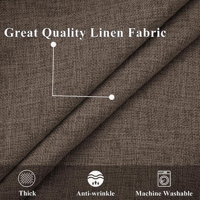 decorUhome Chocolate Faux Linen Outdoor Throw Pillow Covers 16x16 Set of 2 | Fall Decorative Textured Neutral Modern Farmhouse Pillow Covers with Stitched Edge for Couch Sofa Bed Living Room