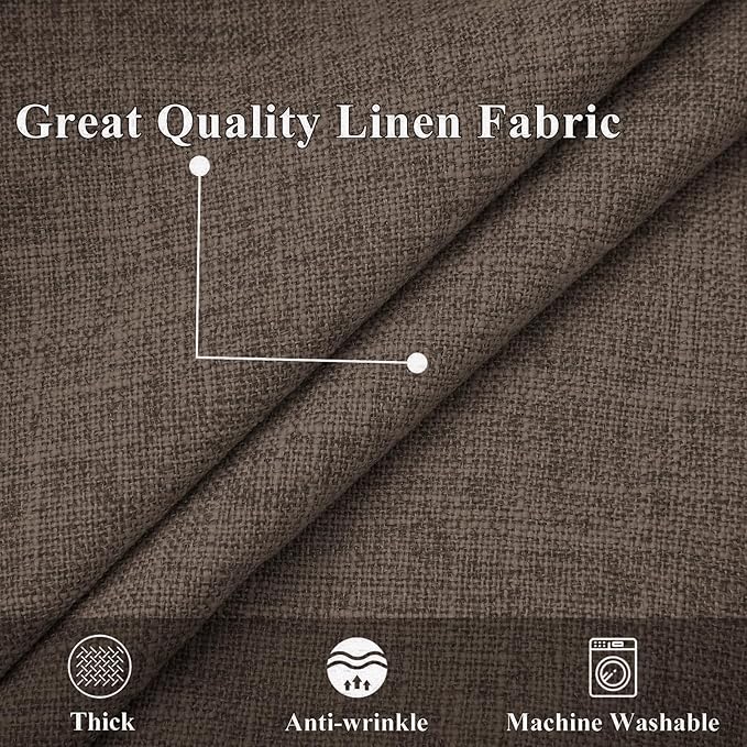 decorUhome Chocolate Faux Linen Outdoor Throw Pillow Covers 26x26 Set of 2 | Fall Decorative Textured Neutral Modern Farmhouse Pillow Covers with Stitched Edge for Couch Sofa Bed Living Room