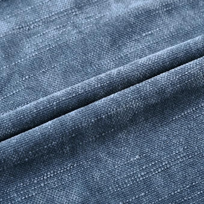 Set of 4 Soft Textured Decorative Throw Pillow Covers 20x20 Inch Cozy Farmhouse Cushion Cover Square Accent Pillow Cases for Bed Couch Sofa Living Room, Smoke Blue