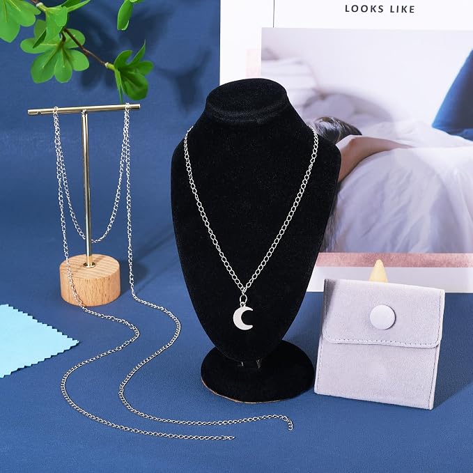 3.28 Feet Sterling Silver Chain for Jewelry Making, Oval Cable Chains 3.5x2.5mm Permanent Jewelry Kit for Women Men Bracelet Necklace Making
