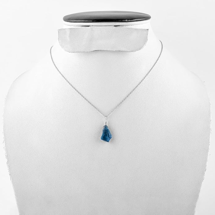 Raw Gemstone Dainty Pendant Necklace for Women, Trendy Healing Chakra Crystal, Birthstone Handmade 925 Sterling Silver Adjustable 18 inch Chain Jewelry, Birthday Gifts