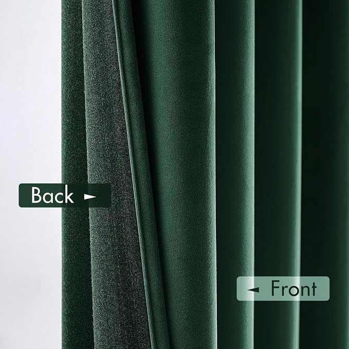 MIULEE Emerald Green Blackout Velvet Curtains Drapes 84 Inch Long 52"x84" | Luxurious Bedroom Living Room Decor, Room Darkening, Thermal Insulated, Rod Pocket Design, Super Soft Fabric