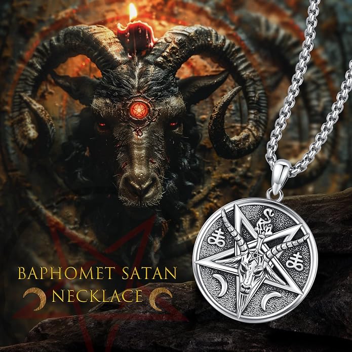 Pentagram/Celtic Knot/Witches Knot/Santa Muerte/Triple Moon Goddess/Baphomet/Hecate Necklace Sterling Silver Magic Wiccan Amulet Pagan Jewelry for Women Men