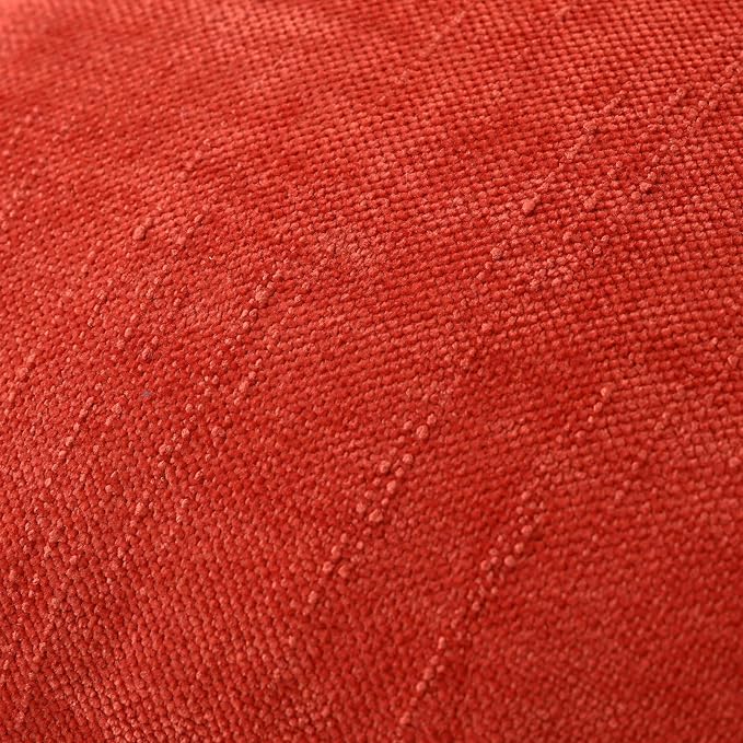 Set of 4 Soft Textured Decorative Throw Pillow Covers 16x16 Inch Cozy Farmhouse Cushion Cover Square Accent Pillow Cases for Bed Couch Sofa Living Room, Red