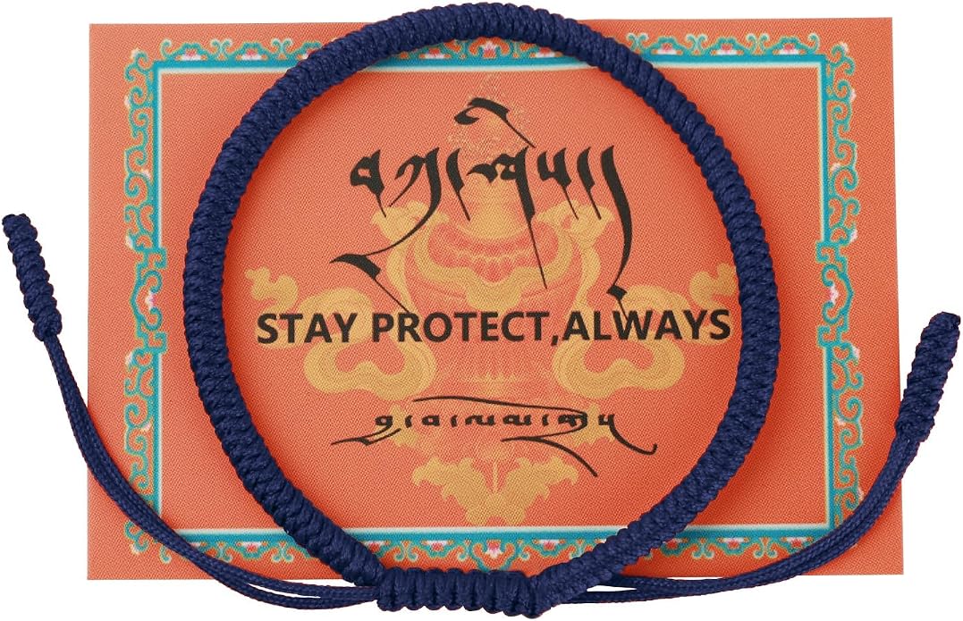 Authentic blessed Tibetan monks handmade Dorje Knot protection bracelet for women and men with a talisman