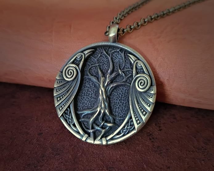 Baldur Jewelry - Handcrafted Yggdrasil Viking Norse World Tree of Life Pendant Necklace Amulet Jewelry | 925 Sterling-Silver Tree of Life Necklace | Viking Gifts |Jewelry for Men Women