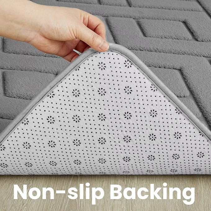 Macgace Ultra Soft Grey Area Rug for Living Room, 6x9 Modern Geometric Shag Rugs with Nonslip Backing for Bedroom, Washable Fuzzy Carpet for Cozy Kids Room