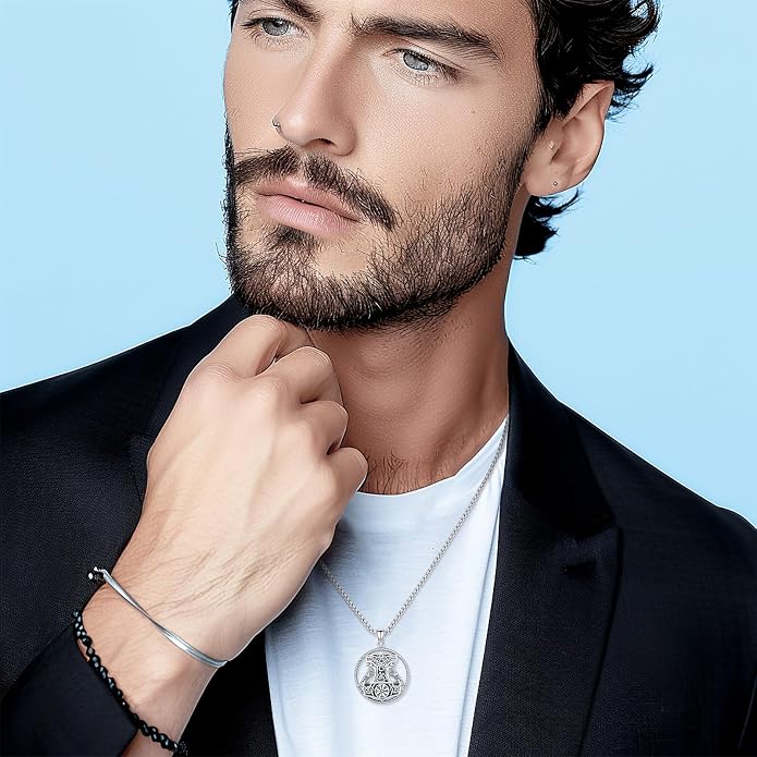 Viking Necklace Pendant for Men Women,925 Sterling Silver Gold Mjolnir Thors Hammer Celtic Cross Necklace Wolf Odin Raven Freya Goddess Norse Pagan Compass Vegvisir Yggdrasil Nordic Viking Jewelry Gifts