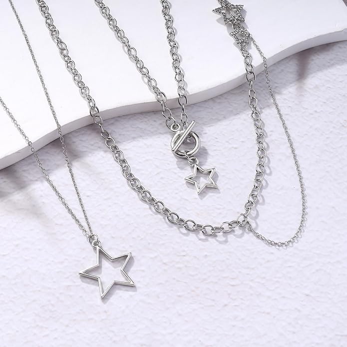 Milakoo Stainless Steel Pendant Necklace for Women Heart Charms Link Chains 23" Length Lobster Clasp