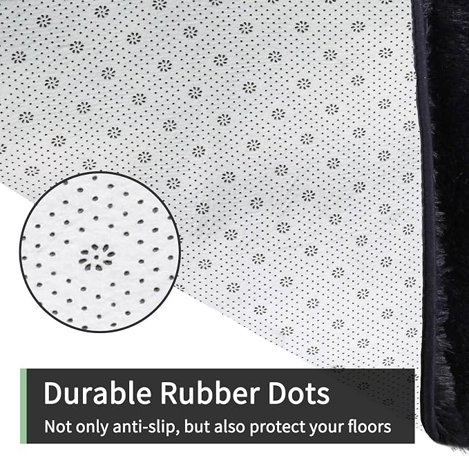 Sour Lemon Area Rugs 9x12 Living Room Bedroom, Large Fluffy Shag Navy | Shaggy Carpet, Soft Plush Furry Bedside Rugs, Anti Slip, Washable Area Modern Rugs Floor Mat for Kids Girls Boys Living Room