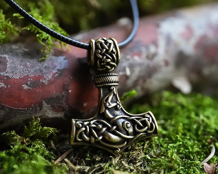 Baldur Jewelry - Thors Hammer Necklace Pendant Mjölnir - Viking Norse Thor Hammer Pendant Viking Jewelry - Thor Necklace - Thor Gifts for Men - Viking Necklace for Men