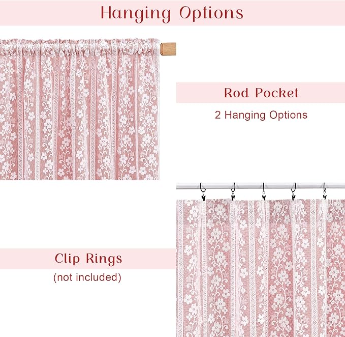 ASPMIZ Linen Curtains for Living Room Double Layers Curtains for Bedroom Farmhouse Window Curtain with Linen Lace, Red Curtain 84 Inch Length 2 Panels Set, Rod Pocket Drapes with 2 Tiebacks, 52x84