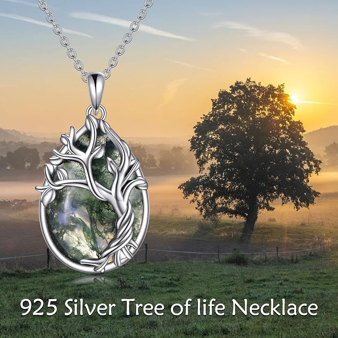 POPLYKE Sterling Silver Gemstone Teardrop Pendant Necklace Crystal Jewelry for Women