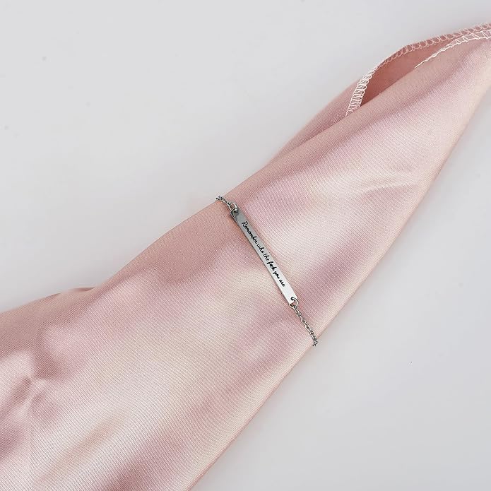 Dont Let The Hard Days Win Bracelet - Gold Hard Day Motivational Bangle Stainless Steel Engraved Words, Inspirational Chain Jewelry Gifts for Women Friend