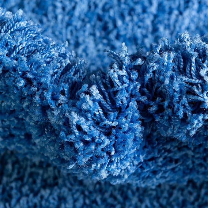 Unique Loom Solid Shag Collection Area Rug (3' 3" x 5' 3" Rectangle, Periwinkle Blue)