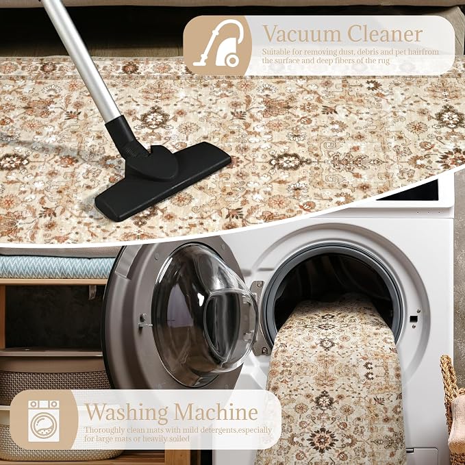 Machine Washable Entryway Small Area Rugs: Soft Non-Slip Low Pile Door Mat Indoor Entrance 2x3 ThrowRug for High-Traffic Areas Kitchen, Hallway, Farmhouse Decor