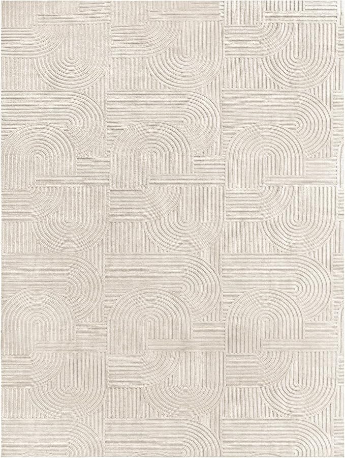 Pauwer 9x12 Washable Area Rugs for Living Room Modern Beige Solid Color Soft Fluffy Rugs for Bedroom Non Slip Boho Accent Indoor Mat Floor Carpet Cover for Kids Room Dining Room Kitchen Office