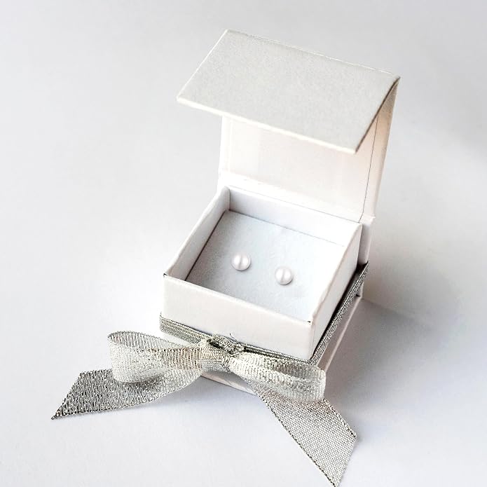Pearl Screw Back Stud Earrings for Baby, Toddler, Girls | Hypoallergenic 925 Sterling Silver Screwback Safety Earrings | Simulated Pearl Studs for Sensitive Ears | Keepsake Gift for Birthdays Holidays Special Occasions
