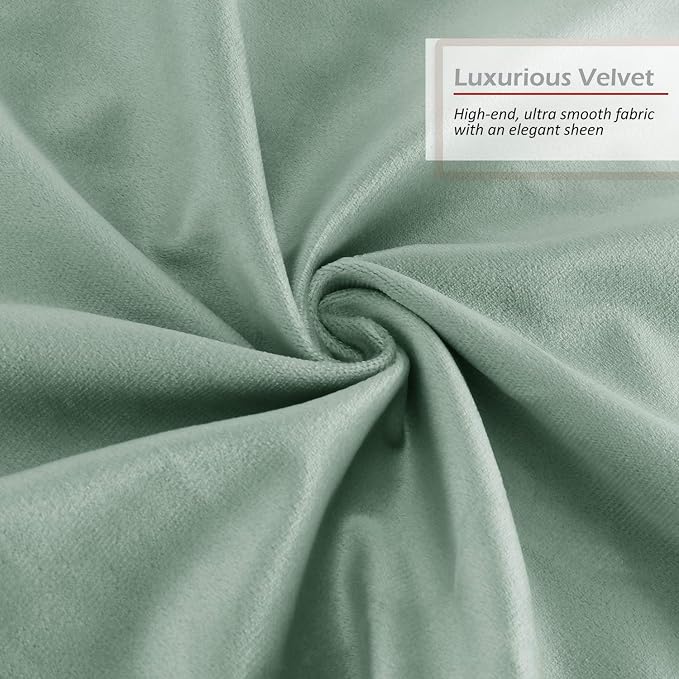 Nestl Throw Pillow Covers, Cozy Velvet Decorative Pillow Cases 24x24 Inches, Soft Solid Couch Pillow Covers for Sofa, Bed and Car, Set of 4 - Mint