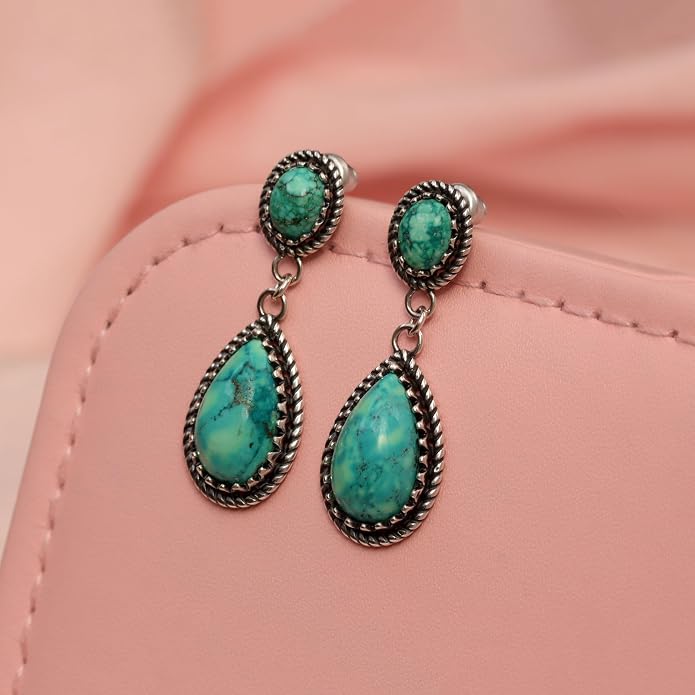 LeCalla 925 Sterling Silver Dangle Stud Earrings for Women | Hypoallergenic Teardrop Statement Dangle Drop Stud Earring for Women