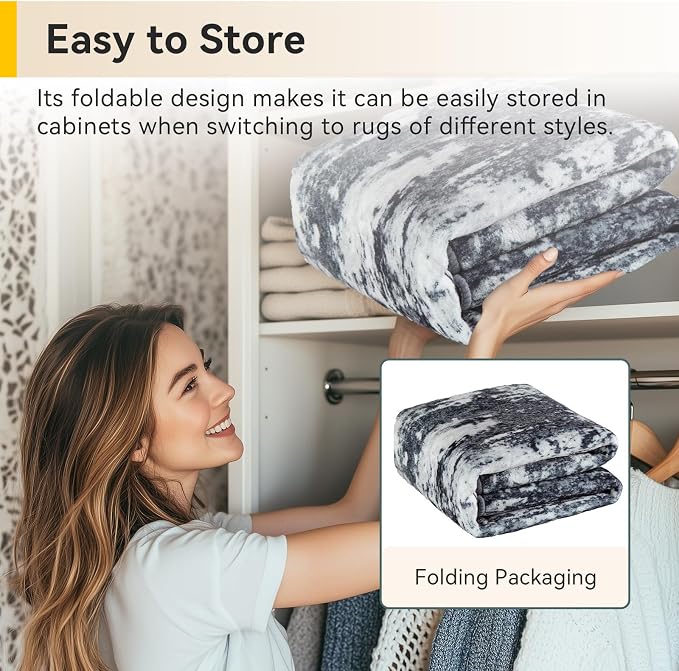 RELEANY Washable Area Rugs 8'x10' Non-Slip Modern Abstract Soft for Living Room Entryway Bedroom Kitchen, Print Pattern, Black Navy Blue Gray