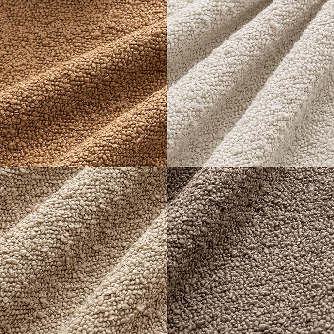 MIULEE Fall Decorative Boucle Throw Pillow Covers 20x20 Brown Set of 4 | Neutral Textured Accent Pillow Cases Soft Couch Cushion Covers for Modern Farmhouse Boho Sofa Bed Livingroom Home Decor