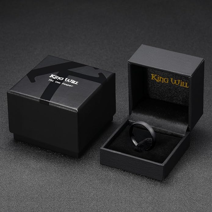 King Will Wedding Band for Men Women, 2/4/6/7/8mm Domed Matte Brushed Tungsten Carbide Rings, Solid/Dual Color Engagement Rings, Comfort Fit