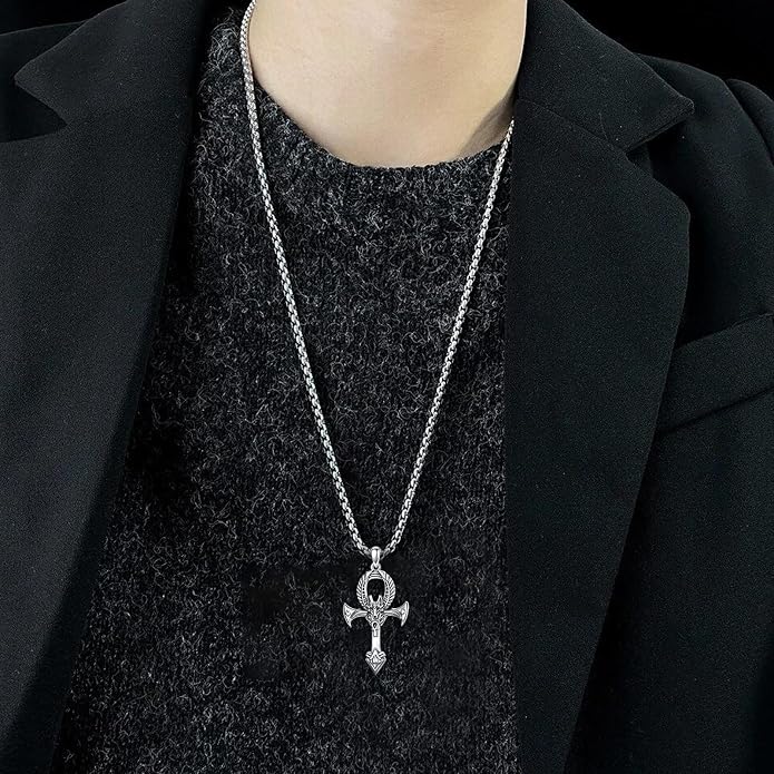 SIMONLY Protection Necklace Sterling Silver Jesus/Virgin Mary/Guadalupe Cross Necklace Mustard Seed Evil Eye Pentagram Amulet Jewelry Christmas Birthday Gifts for Women Men