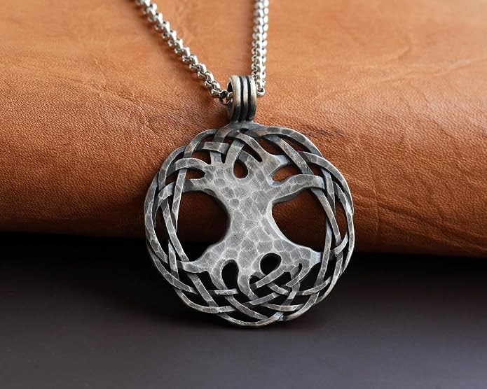Baldur Jewelry - Handcrafted Yggdrasil Viking Norse World Tree of Life Pendant Necklace Amulet Jewelry | 925 Sterling-Silver Tree of Life Necklace | Viking Gifts |Jewelry for Men Women