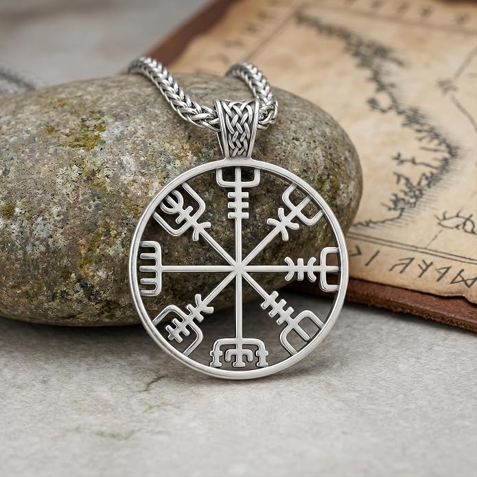 Viking Necklace for Men 925 Sterling Silver Norse Viking Pendant Norse Jewelry for Dad Husband, w/Stainless Steel Chain 22"+2"