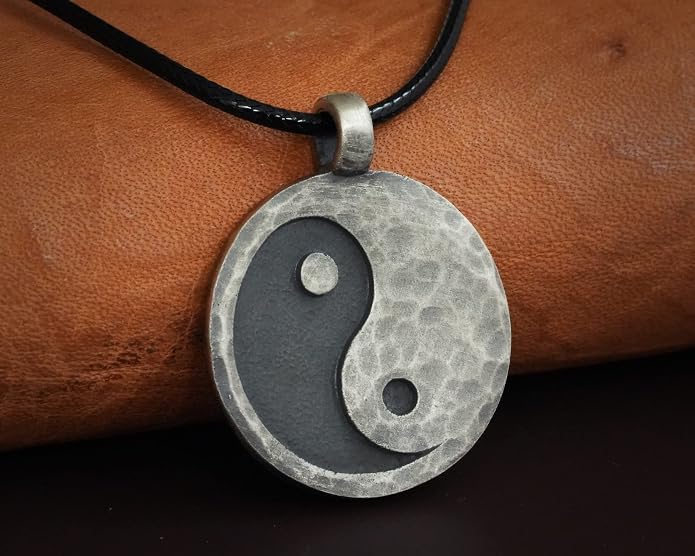 Yin Yang Necklace For Men Ancient Looking High Quality Pendant Jewelry - Yin Yang Gifts - Viking Jewelry for Men