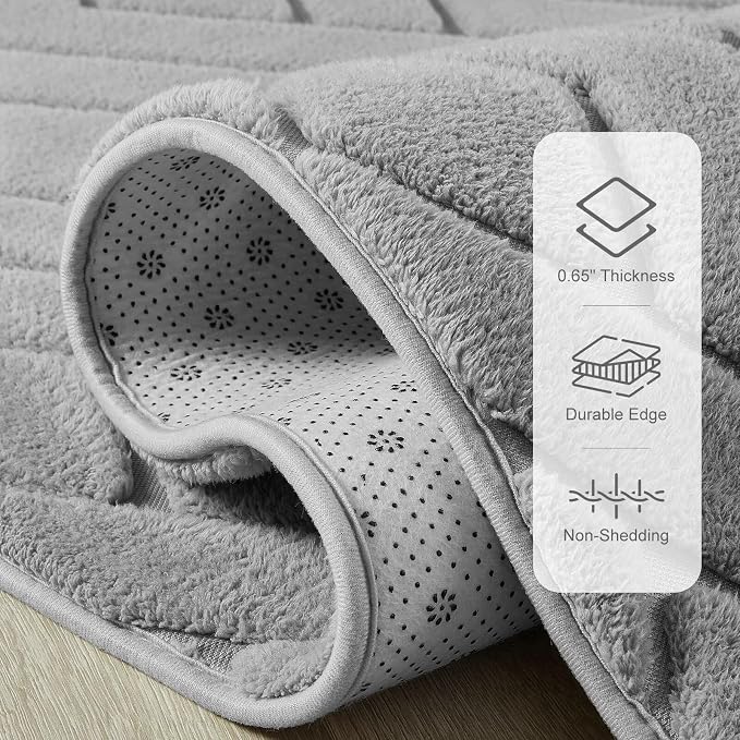 Macgace Ultra Soft Grey Area Rug for Living Room, 5x7 Modern Geometric Shag Rugs with Nonslip Backing for Bedroom, Washable Fuzzy Carpet for Cozy Kids Room