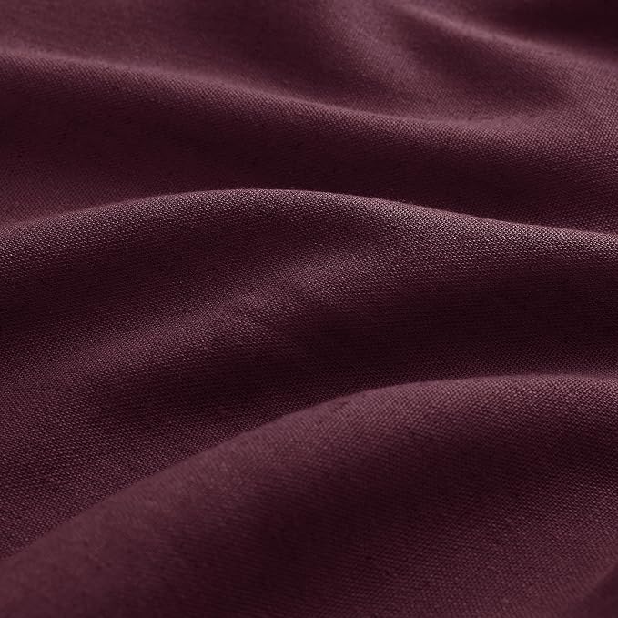 Aersas Burgundy Pinch Pleated Linen Curtains 108 Inch Length 2 Panels for Living Room Bedroom Semi Sheer Window Curtain Boho Neutral Back Tab Pinch Pleat Drape with Hooks 40x108
