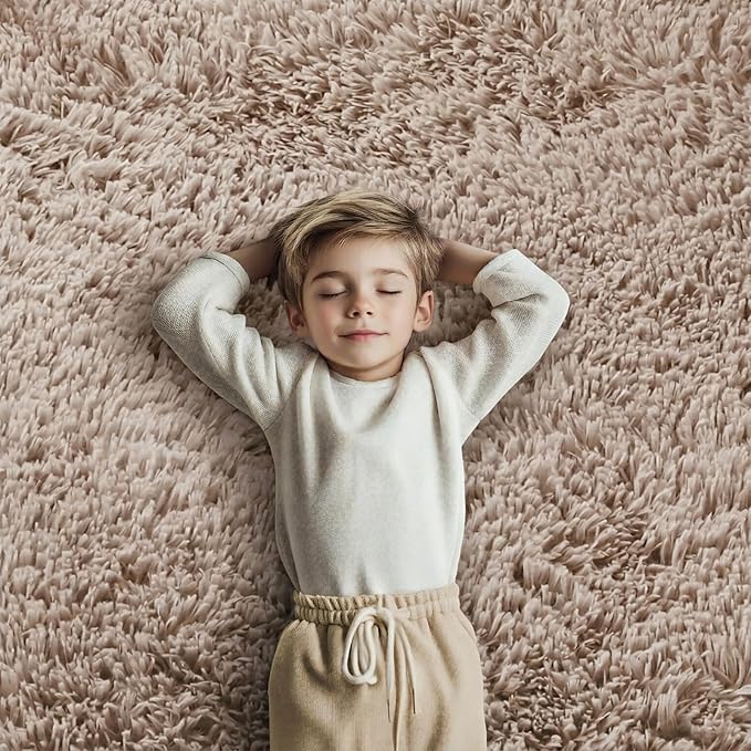 3x5 Rug, Bedside Preppy Dorm Area Rug, College Essentials Small Carpets for Bedroom, Anti Slip Living Room Rugs Home Decor(Beige, 3 x 5) | Non-Slip Small Soft Bedside Rug for Entryway,Living Room and Home Office