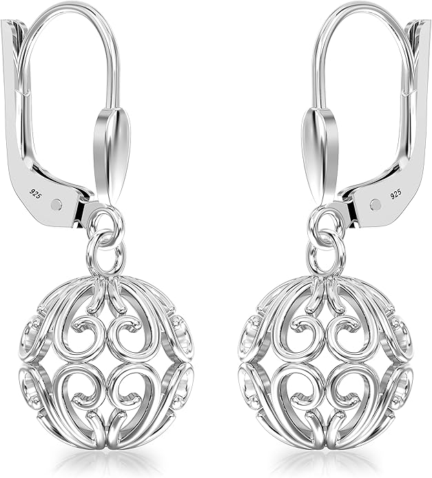 LeCalla 925 Sterling Silver Leverback Drop Earrings Lightweight Bohemia Teardrop Drop Dangle Earring for Women