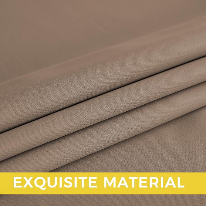 NICETOWN Room Darkening Draperies Curtains Panels, 2 Panels Cappuccino W52 x L63