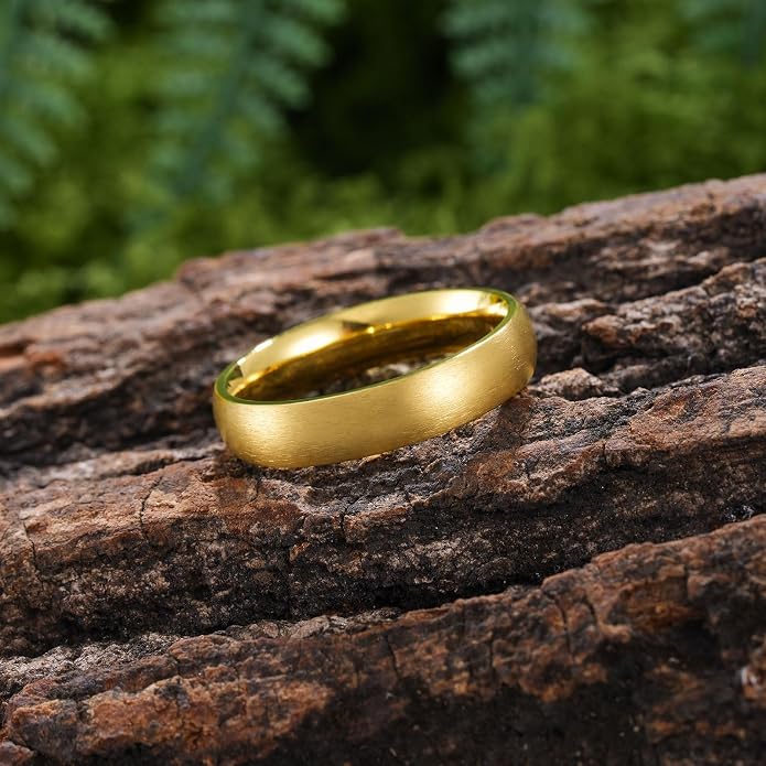 King Will Titanium Wedding Band for Men Women-Sliver/Black/Gold Plated Pure Titanium Wedding Ring, 3-9mm Widths Available Brushed Matte Design Comfort Fit Size 4-16